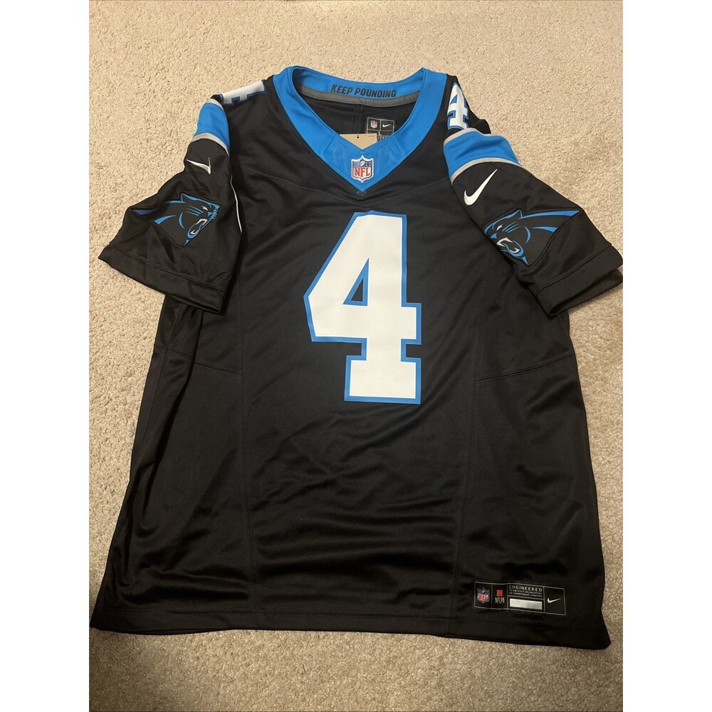 NIKE DRI-FIT STITCHED LIMITED TERRY McMillan CAROLINA PANTHERS JERSEY BLACK LG